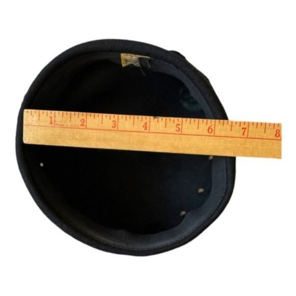 Vintage Black Felt Cap with Long Felt Ribbons Strands - Picture 7 of 10